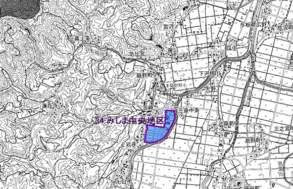 「長岡都市計画区域（三島地域）　地区計画指定箇所位置図」の画像