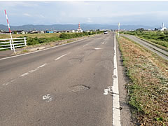 「薄い（2cm程度）舗装のはがれ」の画像