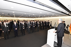 「新年度始めの式での市長あいさつ」の画像